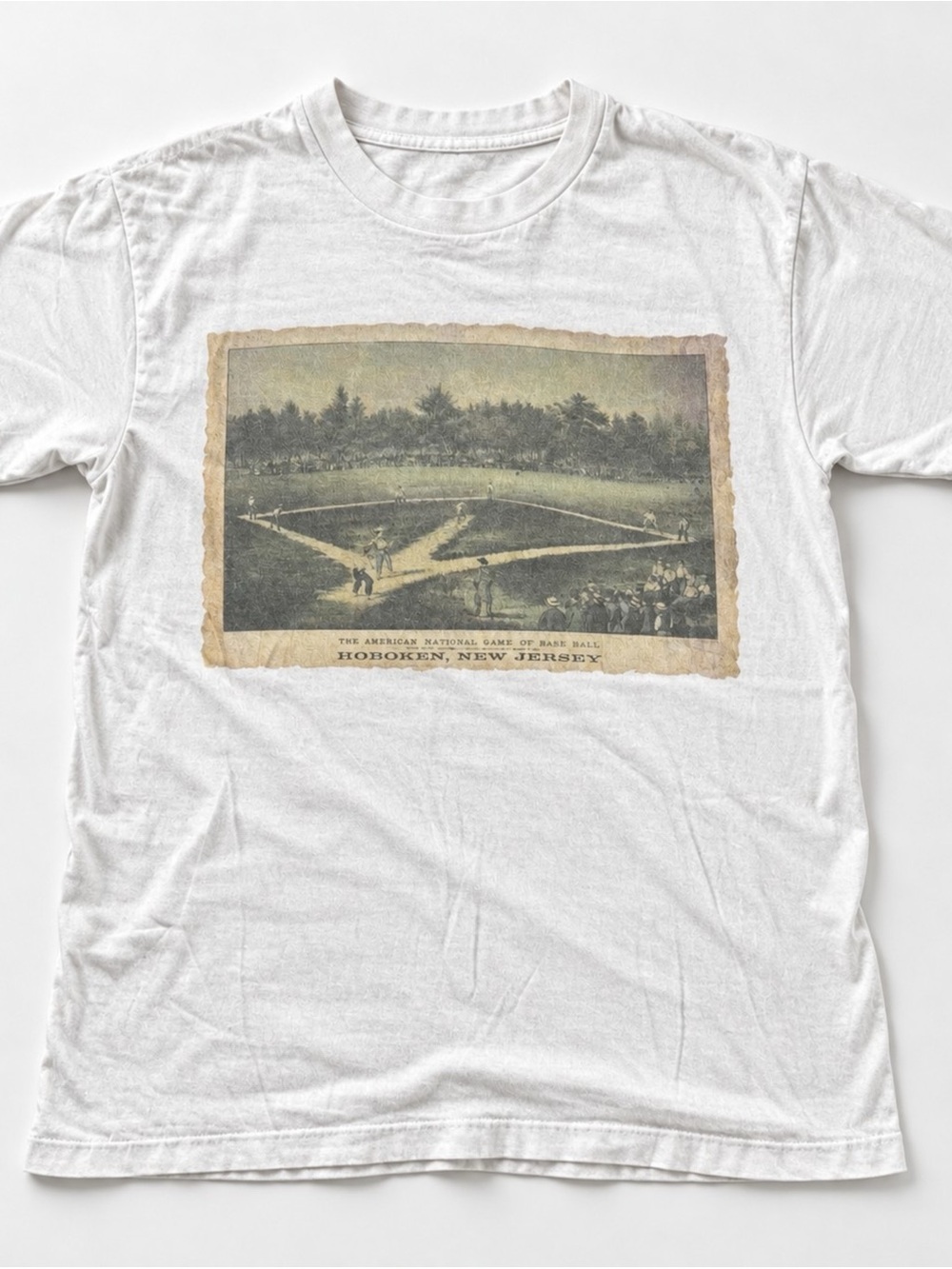 Hoboken New Jersey Baseball White Gildan T-Shirt